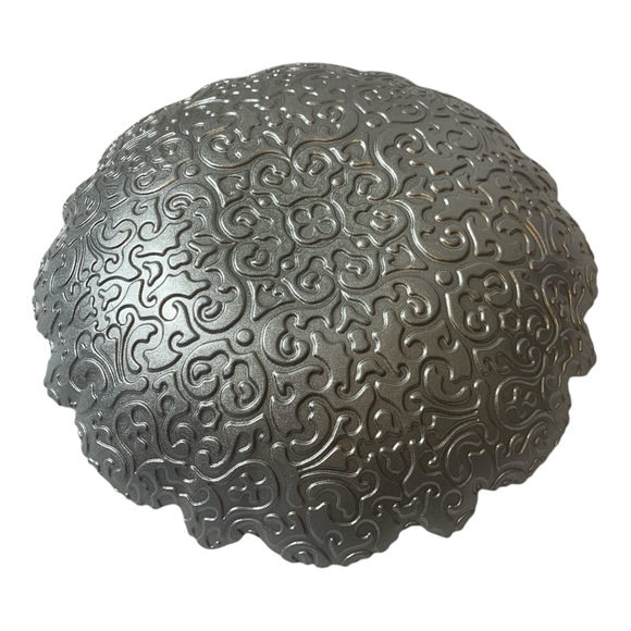 ArdaCam Hand Painted Turquoise & Bronze Glass 12” Round Serving Platter Bowl - Picture 8 of 16